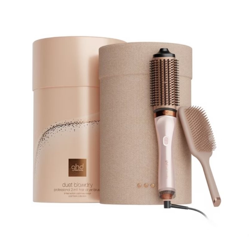 GHD Duet Blowdry Professional 2-in-1 Hair Dryer brush festive gift set - limited edition cashmere-beige