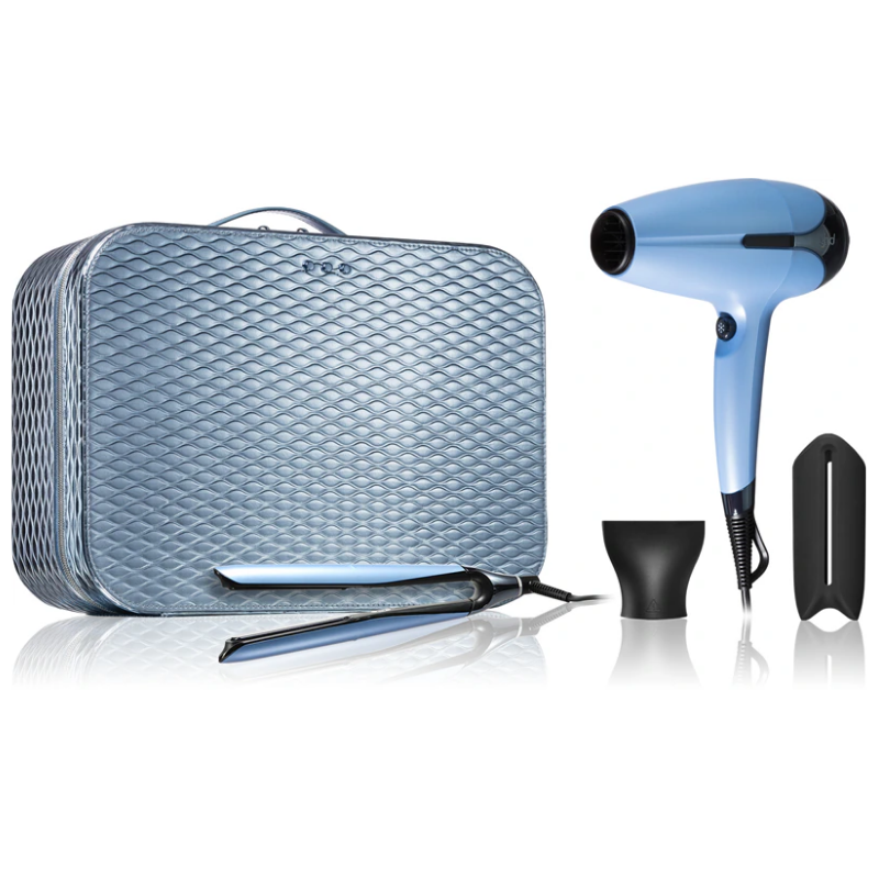 ghd Limited Edition Duelux Set in crisp crystal Blue Vanity